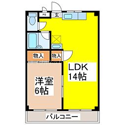 コーポひまわり 1LDKの間取図画像