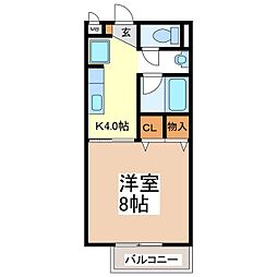 サープラスK1 1Kの間取図画像