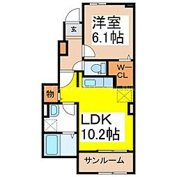 モルゲンロートK 1LDKの間取図画像