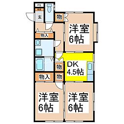 メゾン・ド・ソレイユ 3DKの間取図画像
