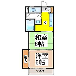 メゾン・ド・ソレイユ 2Kの間取図画像