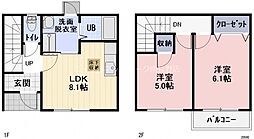 ロータス塚田 2DKの間取図画像