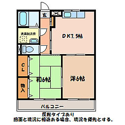 シャルマンハイツマルト 2DKの間取図画像