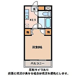 アビタシオン穂高 1Kの間取図画像