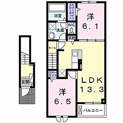 モンテ・オルカA 2LDKの間取図画像
