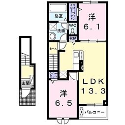 モンテ・オルカB 2LDKの間取図画像