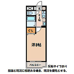 ラ・セゾンつかさ 1Kの間取図画像