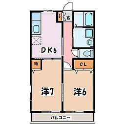 ドルトワール・イチカワ 2DKの間取図画像