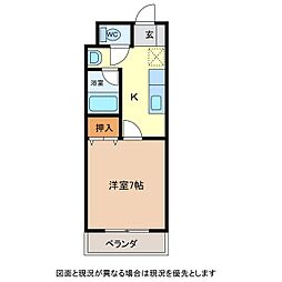ハイツゼファー 1Kの間取図画像