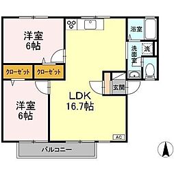 メゾン.セ・ジュール 2LDKの間取図画像