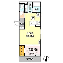 トリシア西軽井沢 風 1LDKの間取図画像