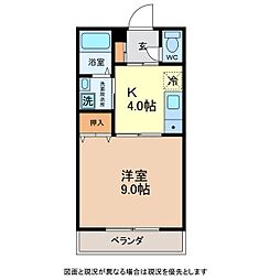 グランデパル 1Kの間取図画像