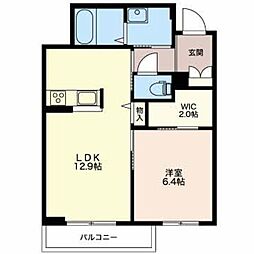 アヴィランスコート清水 1LDKの間取図画像