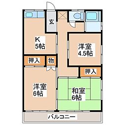 第2トキワ荘 3Kの間取図画像