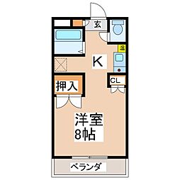 ユーハイツ ワンルームの間取図画像