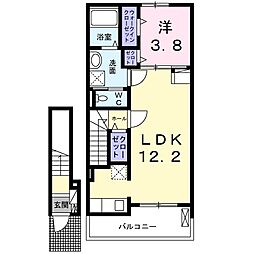 レコンフォール・K 1LDKの間取図画像