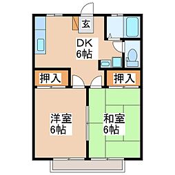 パークヒルM 2DKの間取図画像