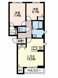 シャーメゾンアユ 2LDKの間取図画像