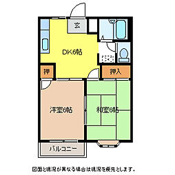 レザンドール 2DKの間取図画像