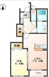 ファミーユガーデン 1LDKの間取図画像