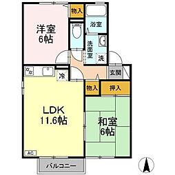 アネックス・小松 2LDKの間取図画像