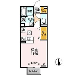 幸一歩1024A ワンルームの間取図画像