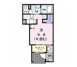ソレイユ フルール III ワンルームの間取図画像
