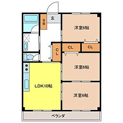 レジデンスYAMAKICHI2 3LDKの間取図画像