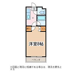ラグラス芳川小屋 1Kの間取図画像