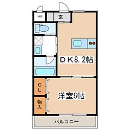 パルフラッツ 1DKの間取図画像