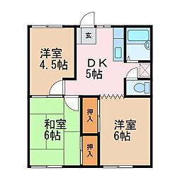 ファミーユ菅野A 3DKの間取図画像
