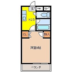 ヒューマンライフギブ&ギブA 1Kの間取図画像