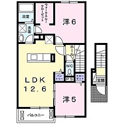 サンライフトダ 2LDKの間取図画像
