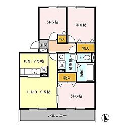シャルマン・ドヌール 3LDKの間取図画像