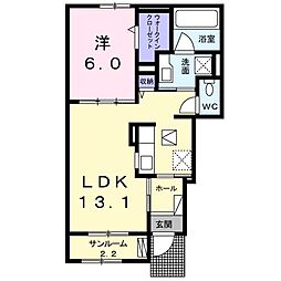 グランドソレーユ 1LDKの間取図画像