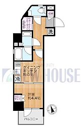 リビオ神楽坂 1DKの間取図画像