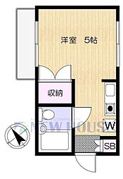 斎藤フラッツ ワンルームの間取図画像