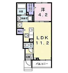 フィオーレ　I 1階1LDKの間取り