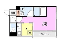 (仮称)川口市朝日2丁目AP 1Kの間取図画像