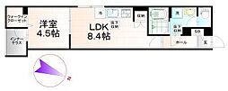 ブルーアステール 1LDKの間取図画像