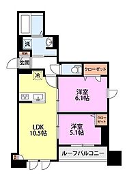 (仮称)戸田市新曽計画 2LDKの間取図画像