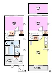 ドゥトゥール 2SLDKの間取図画像
