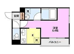 RK Avenir 1Kの間取図画像