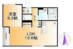 ソレイユ 1LDKの間取図画像
