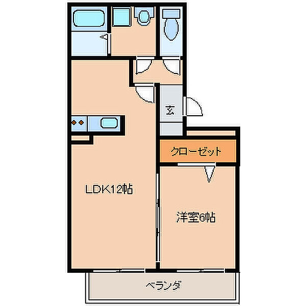 ハウスフリーデIII 202｜福岡県久留米市国分町(賃貸アパート1LDK・2階・42.00㎡)の写真 その2