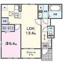 ヨセミテ 101 ｜ 福岡県久留米市宮ノ陣６丁目（賃貸アパート1LDK・1階・47.41㎡） その2