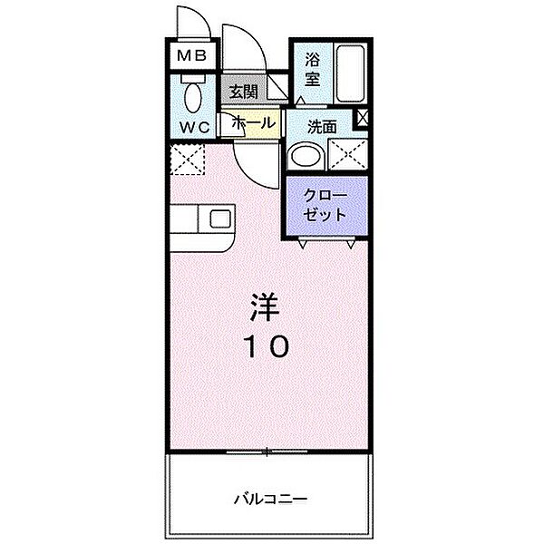 福岡県久留米市東合川新町(賃貸マンション1R・2階・31.53㎡)の写真 その2