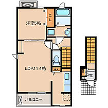 クレールシャトレー 201 ｜ 福岡県久留米市山川沓形町（賃貸アパート1LDK・2階・42.47㎡） その2