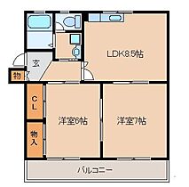 シェル幹 303 ｜ 福岡県久留米市花畑１丁目（賃貸マンション2LDK・3階・49.00㎡） その2