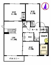 福岡県久留米市合川町（賃貸アパート3LDK・2階・64.60㎡） その2